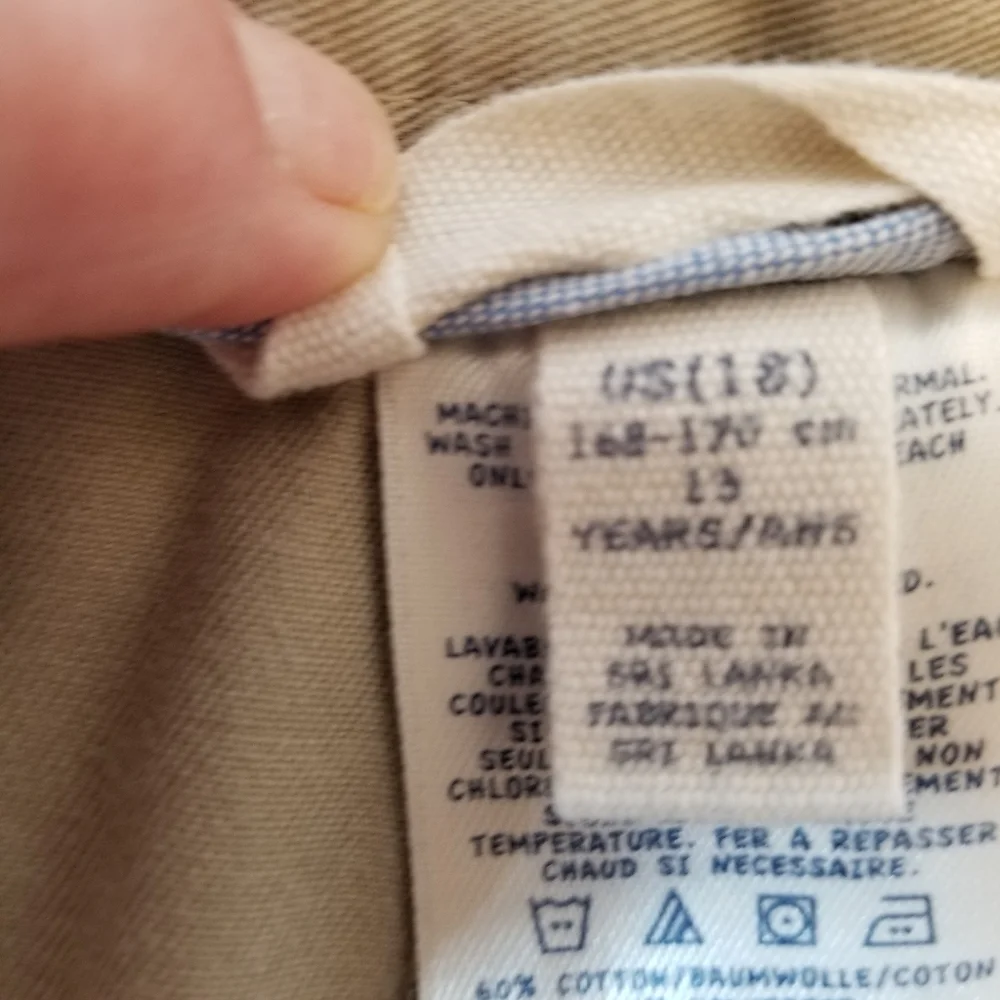 Lands' End Kids Boys Size 18 Khaki Adjustable Waist 4 Pockets